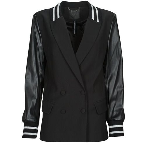 Giacca Donna Guess FRANCES BLAZER Nero - elegante giacca nera in stile blazer, perfetta per ogni occasione, tessuto di alta qualità, taglio moderno e alla moda, ideale per outfit casual e formali. Acquista ora per aggiungere un tocco di classe al tuo guardaroba!