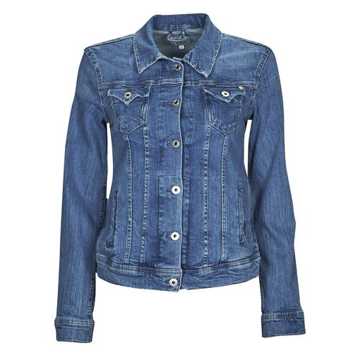 Giacca in jeans Donna Pepe Jeans THRIFT Blu, moda femminile, stile casual, giacca denim versatile per ogni stagione, perfetta per abbinamenti trendy, grande comfort e qualità premium, ideale per un look contemporaneo e giovanile.