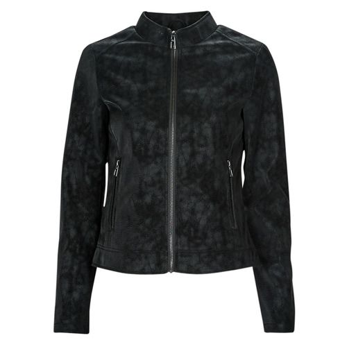 Giacca in pelle Donna Desigual CHAQ_DETROIT Nero, elegante e versatile, perfetta per outfit casual o serate raffinate. Realizzata in pelle di alta qualità, questa giacca offre comfort e stile. Ideale per la stagione autunnale e invernale, aggiunge un tocco di classe a ogni look. Disponibile su outletscarpeonline.it.