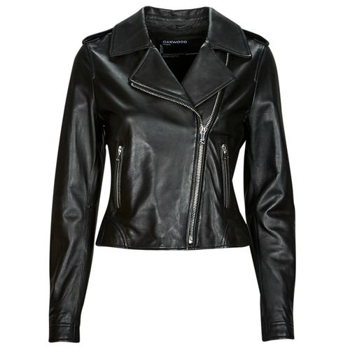 Giacca in pelle Donna Oakwood KITTY Nero, eleganza e stile senza tempo. Realizzata in pelle di alta qualità, questa giacca offre un fit perfetto e un design moderno. Perfetta per ogni occasione, dal look casual a quello più sofisticato. Un must-have per il tuo guardaroba!