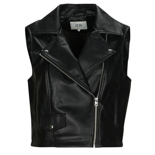 Giacca in pelle Donna JDY NEWETTA FAUX LEATHER WAISTC. OTW SIE Nero, elegante giacca in ecopelle con cintura, perfetta per ogni occasione. Acquista ora e completa il tuo look con stile!