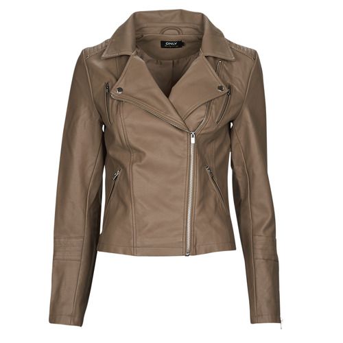 Giacca in pelle Donna Only ONLGEMMA FAUX LEATHER BIKER Marrone, elegante e versatile, perfetta per un look casual-chic. Realizzata in ecopelle di alta qualità, ideale per ogni stagione. Aggiungi un tocco di classe al tuo guardaroba con questo must-have della moda femminile. Ottima scelta per outfit trendy e alla moda.