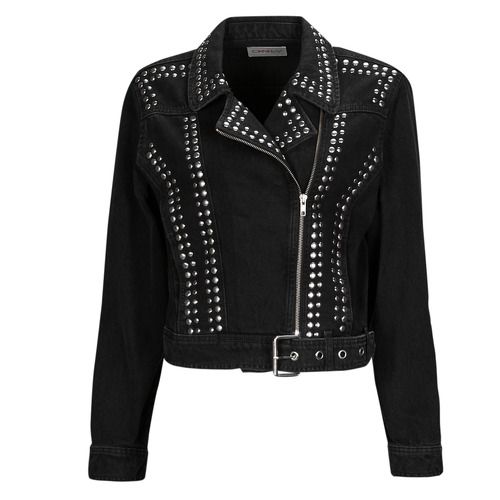 Giacca in pelle donna Only ONLGILLA LS STUD DNM BIKER JACKET CRO Nero, perfetta per un look alla moda e audace. Realizzata in pelle di alta qualità, questa giacca biker presenta dettagli in metallo e un design elegante, ideale per ogni occasione. Aggiungi stile e originalità al tuo guardaroba con questa giacca iconica.