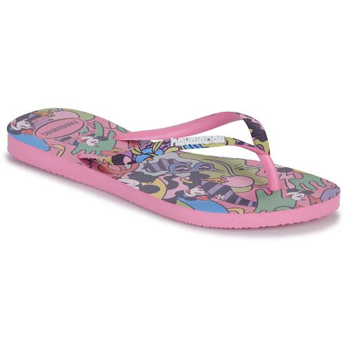Infradito Havaianas SLIM DISNEY STYLISH Rosa per donna, eleganti e comode, perfette per l'estate. Realizzate in gomma resistente, queste infradito offrono un design alla moda ispirato ai personaggi Disney, ideale per aggiungere un tocco di stile a qualsiasi outfit estivo. Acquista ora e vivi un'estate all'insegna del comfort e della moda!