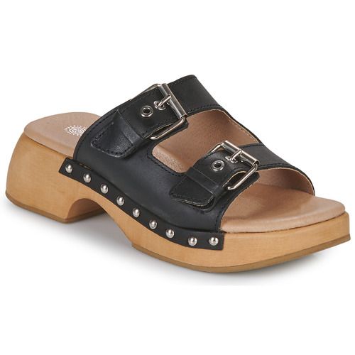 Alt text: "Ulanka MCROGER Nero Ciabatta Donna - elegante e comoda ciabatta in pelle nera per donna, perfetta per ogni occasione. Design alla moda e dettagli di qualità per assicurare stile e comfort quotidiano."