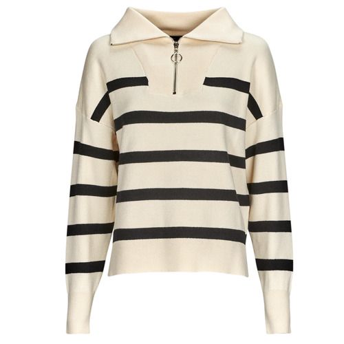 Maglione donna Vero Moda VMSABA STRIPE LS HIGHNECK BLOUSE GA NOOS in beige, con design elegante a righe e collo alto. Perfetto per outfit casual e chic, ideale per la stagione autunnale e invernale. Realizzato con materiali di alta qualità per comfort e stile. Acquista ora il tuo must-have per il guardaroba!