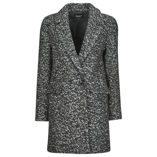 Cappotto Donna Only ONLNEWALLY DB WOOL COAT CC OTW Nero, elegante mantella in lana, ideale per outfit autunnali e invernali, tessuto di alta qualità per comfort e stile, versatile per ogni occasione, perfetto per un look chic e sofisticato.
