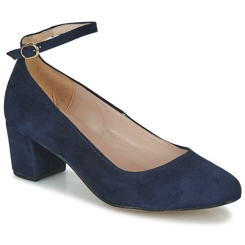 Décolleté Donna Betty London PRISCA Marine, eleganti scarpe blu in tessuto, con tacco medio e punta affusolata, perfette per occasioni speciali e abbigliamento casual. Design sofisticato e comfort ottimale per ogni passo.