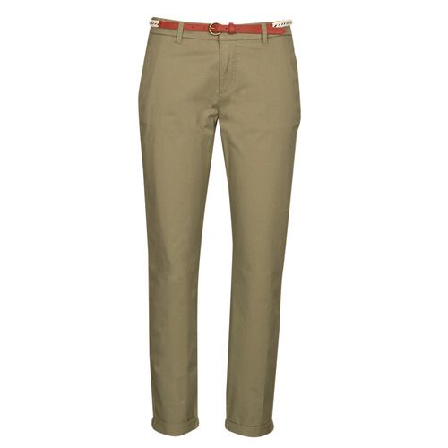 Pantaloni Only ONLBIANA COTTON BELT CHINO CC PNT Kaki per donna, design elegante con cintura in cotone, cinque tasche, ideale per un look casual e alla moda. Perfetti per ogni stagione, questi pantaloni kaki offrono comfort e stile, perfetti per outfit giornalieri.