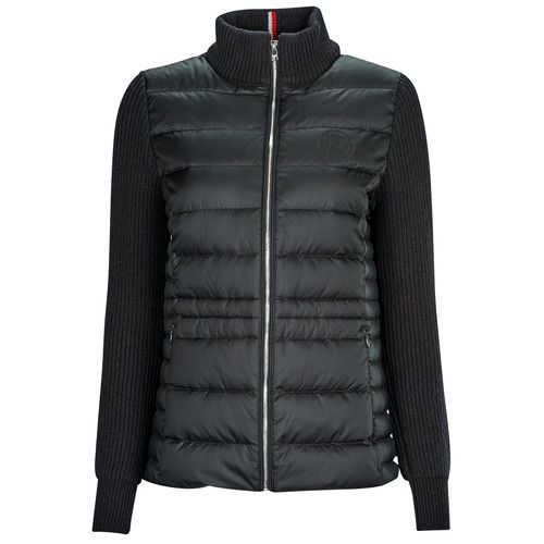 Piumino Tommy Hilfiger KNIT MIX DOWN JACKET Nero per donna, design elegante e moderno, perfetto per l'inverno. Realizzato con materiali di alta qualità, offre calore e comfort. Ideale per abbinamenti casual e chic, un must-have nel guardaroba invernale.