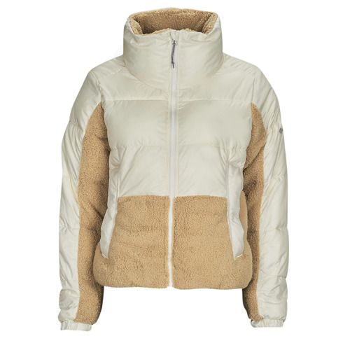 Piumino donna Columbia Leadbetter Point Sherpa Hybrid beige, ideale per l'inverno. Realizzato con materiali di alta qualità per garantire calore e comfort, questo piumino è perfetto per le attività all'aperto. Design elegante e funzionale, adatto a qualsiasi occasione. Acquista il tuo Columbia Leadbetter Point Sherpa Hybrid beige per affrontare il freddo con stile!