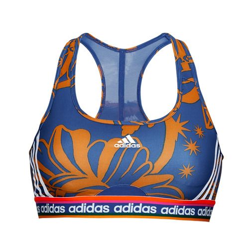 Reggiseno sportivo Adidas FARM BRA Blu per donna, progettato per garantire supporto e comfort durante l'attività fisica. Questo reggiseno è realizzato con materiali traspiranti e offre una vestibilità perfetta, ideale per ogni tipo di allenamento. Perfetto per yoga, corsa e fitness, è un must-have per ogni appassionata di sport e moda.