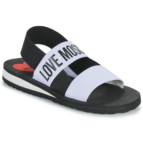"Sandali Donna Love Moschino ELASTIC Nero - Eleganti e trendy, questi sandali neri presentano un design sofisticato e comfort eccellente, perfetti per ogni occasione. Scopri il tuo stile unico con i sandali Love Moschino, ideali per l'estate e disponibili online."