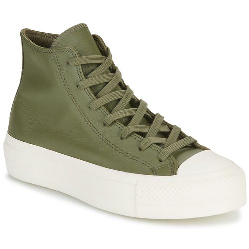 Sneakers alte Converse CHUCK TAYLOR ALL STAR LIFT Kaki per donna, caratterizzate da un design alla moda e versatile. Perfette per ogni outfit, queste scarpe offrono comfort e stile. Ideali per chi cerca un tocco di eleganza casual nella propria collezione di calzature. Disponibili ora per chi ama la moda urbana e il comfort quotidiano.