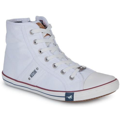 Sneakers alte Mustang GALLEGO Bianco da donna, ideali per uno stile casual e trendy. Queste scarpe offrono comfort e versatilità, perfette per ogni occasione. Acquista ora le Mustang GALLEGO per completare il tuo look con classe e originalità.