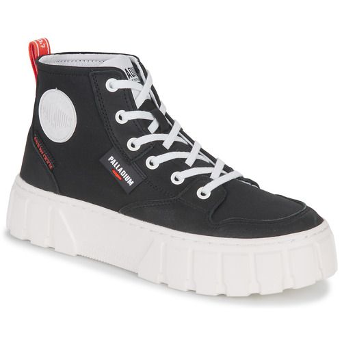 Sneakers alte Palladium PALLATOWER HI in colorazione nera per donna, caratterizzate da un design moderno e alla moda, ideali per un look urbano e versatile. Realizzate con materiali di alta qualità, queste scarpe offrono comfort e stile, perfette per ogni occasione casual. Acquista ora le Palladium PALLATOWER HI nere per un tocco di eleganza nel tuo guardaroba!