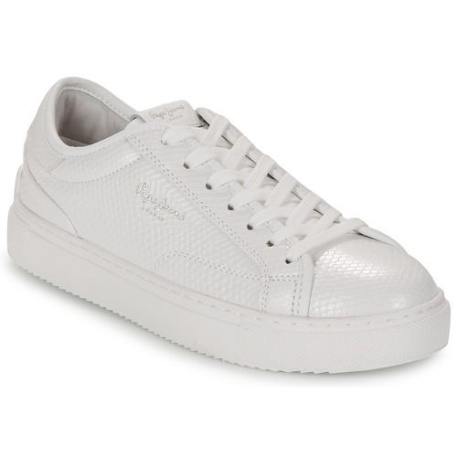Sneakers basse Pepe Jeans ADAMS SNAKY Bianco per donna, eleganti e trendy, ideali per ogni occasione. Comfort e stile in un unico paio di scarpe, perfette per completare il tuo outfit. Scopri la collezione di sneakers Pepe Jeans per un look alla moda.