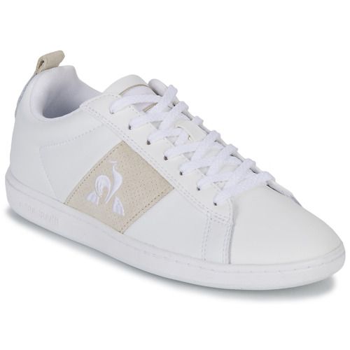 Sneakers basse Le Coq Sportif COURTCLASSIC W PREMIUM Bianco per donna, eleganti e versatili, perfette per ogni occasione. Design raffinato in pelle bianca, suola in gomma per il massimo comfort e stile. Acquista ora per un look trendy e alla moda!