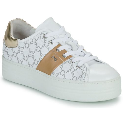 "Sneakers basse Donna NeroGiardini E409954D in bianco, eleganti e versatili, perfette per ogni occasione. Scarpe moda di alta qualità per un look chic e confortevole."