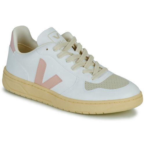 Sneakers basse Veja V-10 Bianco da donna, realizzate in materiali sostenibili, con design elegante e sportivo. Perfette per ogni occasione, offrono comfort e stile per un look alla moda. Ideali per appassionate di moda sostenibile e streetwear. Acquista ora le scarpe Veja V-10 Bianco per un outfit unico e trendy.