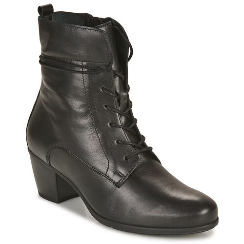 Stivaletti Donna Gabor 5564427 Nero in pelle, eleganti e comodi, ideali per ogni occasione. Design alla moda con tacco di supporto, perfetti per completare il tuo outfit autunnale e invernale. Scarpe in vendita online, un must-have per ogni guardaroba.