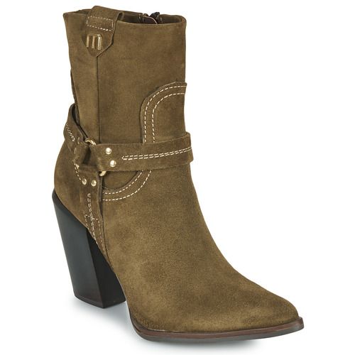 Stivaletti Mjus FLORA Kaki Donna in beige, eleganti e versatili, ideali per ogni occasione. Design alla moda con tacco comodo, realizzati con materiali di alta qualità per garantire stile e comfort. Perfetti per completare il tuo outfit sia casual che formale. Acquista ora e valorizza il tuo look con i stivaletti Mjus FLORA!