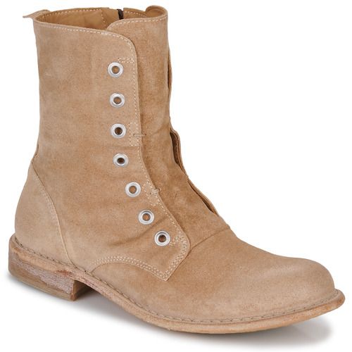 Stivaletti Donna Moma OFFIDA Beige in pelle, eleganti e versatili, perfetti per look casual e chic. Design alla moda, suola comoda, ideali per la stagione autunnale e invernale. Scarpe di alta qualità per donne che cercano stile e comfort.