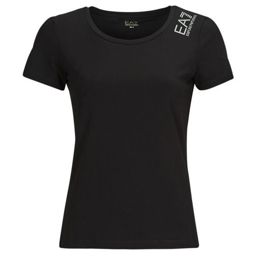 T-shirt Emporio Armani EA7 8NTT50-TJDZZ-0200 nera per donna, maniche corte, stile elegante e moderno, perfetta per look casual e sportivi. Acquista ora il top in cotone di alta qualità per aggiungere un tocco di classe al tuo guardaroba.