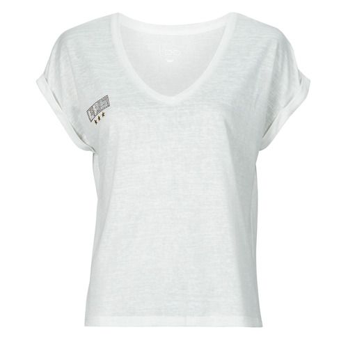 T-shirt Les Petites Bombes DERNA Bianco a maniche corte per donna, ideale per un look casual e chic. Realizzata in cotone leggero, questa maglietta offre comfort e stile. Perfetta da abbinare a jeans o pantaloni, è un must-have per il guardaroba estivo. Acquista la tua T-shirt DERNA per esprimere la tua personalità con eleganza!