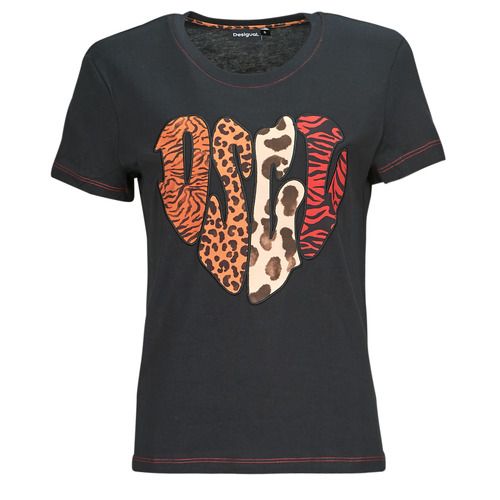 T-shirt Desigual HEART nera maniche corte per donna, elegante e alla moda, ideale per ogni occasione. Realizzata in cotone morbido, offre comfort e stile. Perfetta per il tuo guardaroba primaverile ed estivo. Aggiungi un tocco di originalità al tuo look con questa T-shirt versatile.