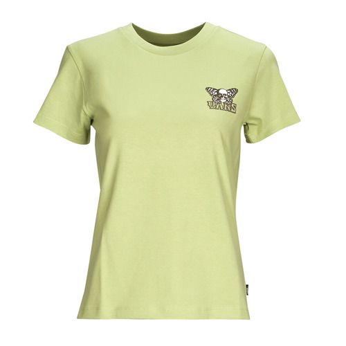 T-shirt Vans SKULLFLY CREW Verde in cotone leggero, maniche corte, ideale per un look casual e alla moda. Perfetta per la stagione estiva, questa maglietta presenta un design originale e accattivante, adatta a ogni occasione. Completa il tuo guardaroba con questa T-shirt versatile perfetta per abbinamenti freschi e trendy. Disponibile per donne che amano il comfort senza rinunciare allo stile.
