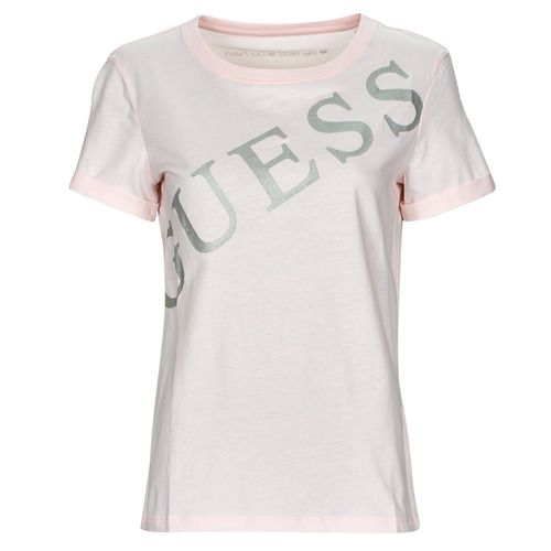 T-shirt Guess SS CN BENITA TEE Rosa maniche corte per donna, design elegante e alla moda, ideale per il tuo guardaroba primaverile. Realizzata in cotone di alta qualità, questa T-shirt offre comfort e stile per ogni occasione. Perfetta da abbinare a jeans o gonne per un look trendy e casual. Disponibile in diverse taglie.