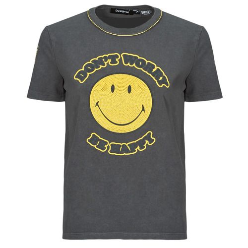 T-shirt Desigual TS_MORE SMILEY Grigio per donna, con maniche corte, design moderno e casual, ideale per look estivi. Con il suo stile unico e il famoso logo smiley, questa maglietta è perfetta per chi cerca comfort e tendenza. Disponibile in diverse taglie, è un must-have per ogni guardaroba femminile.
