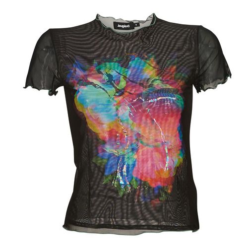 T-shirt Desigual TS_TULIP Nero maniche corte per donna, elegante e trendy, con un design moderno e versatile, perfetta per outfit casual e quotidiani. Realizzata con materiale di alta qualità per garantire comfort e stile, ideale per la stagione primavera-estate. Acquista ora la tua T-shirt Desigual per un look unico!