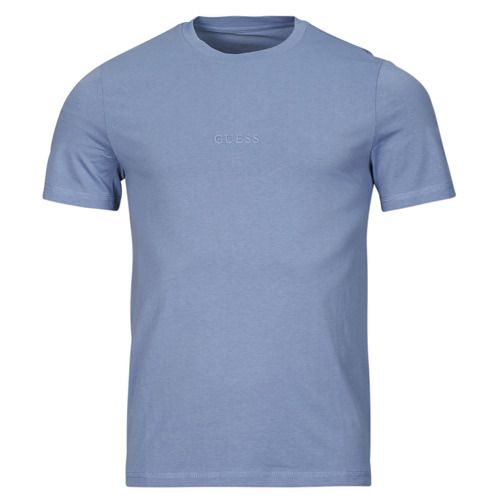 T-shirt uomo Guess AIDY CN SS Blu, maniche corte, stile casual, comfort e moda per ogni occasione, tessuto di alta qualità, perfetta per l'estate, versatile da abbinare con jeans o pantaloni.