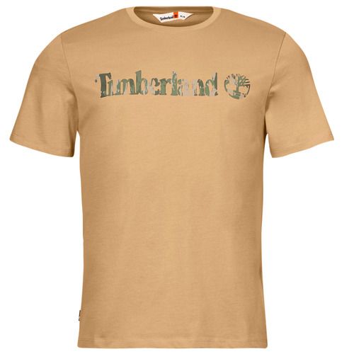 T-shirt uomo Timberland Camo Linear Logo Short Sleeve Tee beige, maniche corte, con logo camo, ideale per uno stile casual e alla moda. Perfetta per ogni occasione, questa t-shirt combina comfort e design elegante. Acquista ora per un look trendy con Timberland!