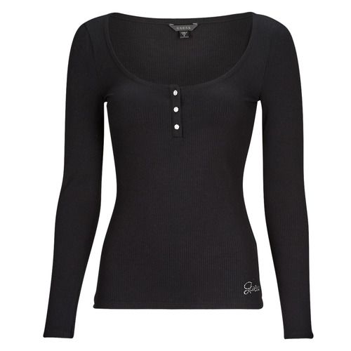 T-shirt Donna maniche lunghe Guess LS KARLEE JEWEL BTN HENLEY nera, elegante e versatile, perfetta per ogni occasione. Realizzata con materiali di alta qualità, questa maglietta unisce comfort e stile, ideale per un look casual-chic. Aggiungi un tocco di classe al tuo guardaroba con la T-shirt Guess LS KARLEE.