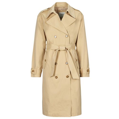 Trench Donna Pepe Jeans STAR Beige, elegante e versatile, perfetto per ogni occasione. Realizzato con materiali di alta qualità, offre comfort e stile. Impermeabile e dal design moderno, ideale per la stagione autunnale. Aggiungi un tocco chic al tuo guardaroba con il trench Pepe Jeans.