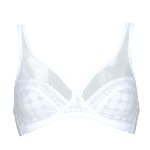 Immagine del DIM Triangolo GENEROUS Bianco Senza ferretto Donna, un reggiseno elegante e comodo, ideale per ogni occasione. Il design senza ferretto offre un supporto naturale e una vestibilità perfetta, mentre il colore bianco dona un tocco di freschezza e versatilità. Perfetto per chi cerca comfort e stile nella propria lingerie.
