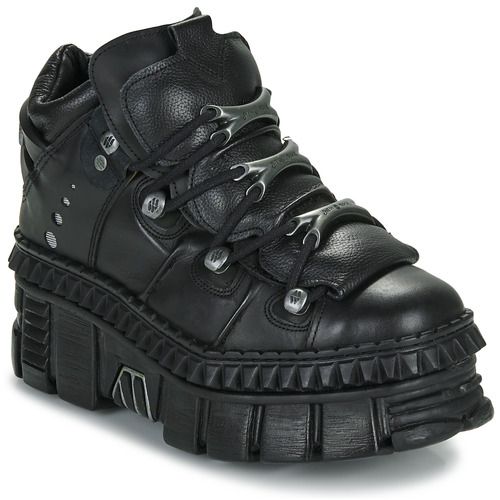 Scarpa New Rock WALL 106 Nero Derby Donna, elegante e versatile, perfetta per ogni occasione. Design innovativo in pelle nera, ideale per completare il tuo look. Comfort e stile uniti in un unico prodotto. Acquista ora la New Rock WALL 106 per un tocco di originalità al tuo guardaroba.