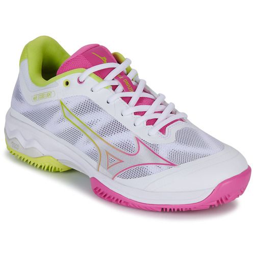 Scarpe da tennis donna Mizuno WAVE EXCEED LIGHT PADEL in bianco, design elegante e leggero, ideali per il padel. Prestazioni elevate e comfort ottimale per il gioco. Perfette per le atlete che cercano qualità e stile. Acquista ora le migliori scarpe sportive per il padel!