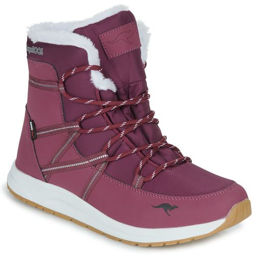 Scarpe da neve Donna Kangaroos K-WW Leyla RTX Bordeaux, eleganti e funzionali, ideali per l'inverno. Design moderno e isolamento termico per garantire comfort e calore. Perfette per le avventure nella neve e nella stagione fredda.