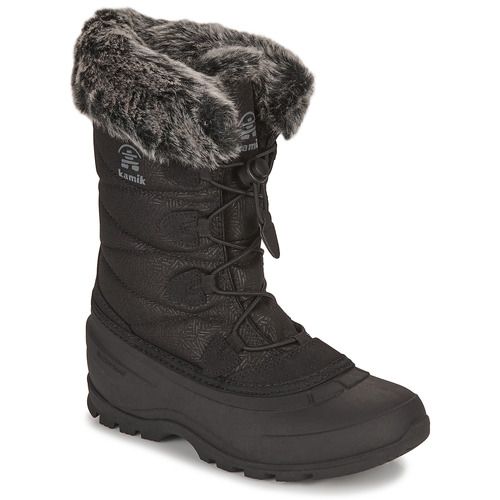 "Scarpe da neve Donna KAMIK MOMENTUM 3 Nero, ideali per la stagione invernale, offrono comfort, calore e grip su neve e ghiaccio. Design elegante e materiali di alta qualità per un look alla moda e funzionalità. Acquista ora per affrontare l'inverno con stile!"