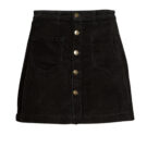 jupes courtes Only Jupe courte noire pour femme ONLAMAZING HW CORD SKIRT PNT - 1