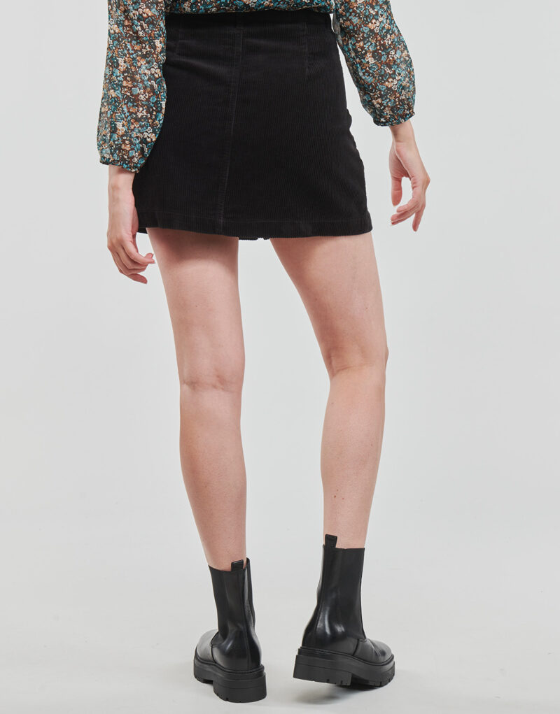 jupes courtes Only Jupe courte noire pour femme ONLAMAZING HW CORD SKIRT PNT - 4