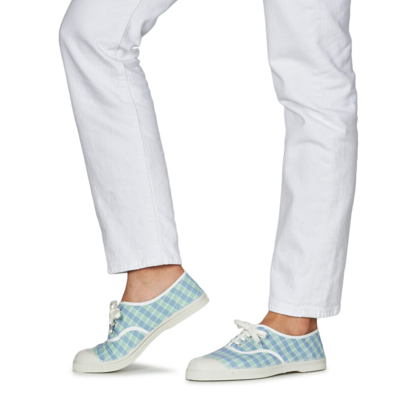Bensimon SUMMER CHECKS Blaue Low Sneakers Damen - Gr&ouml;&szlig;e 8