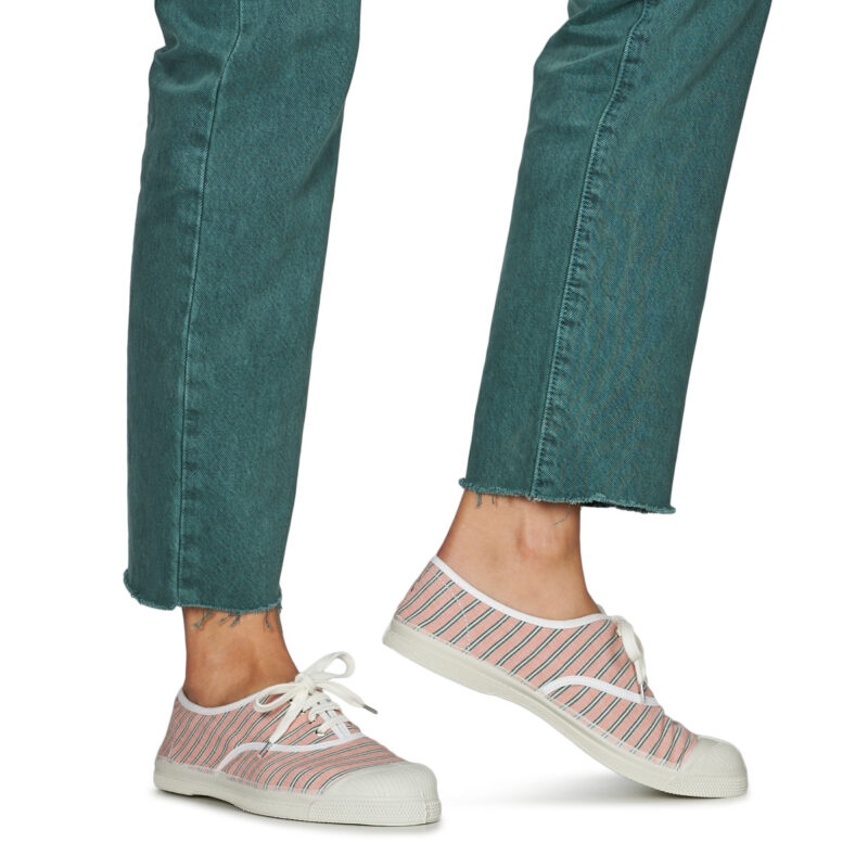 Bensimon RAYURES Green Low Top Sneakers Women - 8
