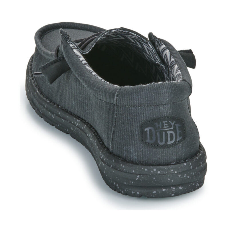 HEYDUDE Wally Canvas Nero - Slip on Uomo - 5