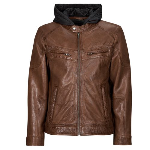 Giacca in pelle Uomo Oakwood DRIVE 2 (nylon hood) Marrone, elegante e resistente, perfetta per outfit casual e sartoriali. Ideale per la stagione autunnale e invernale, combina stile e praticità con il suo design moderno e il materiale di alta qualità.