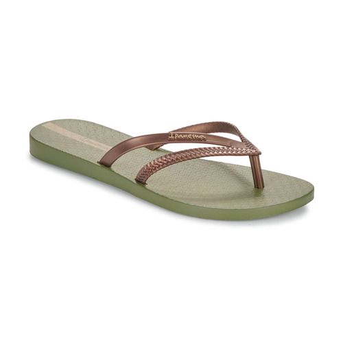 Infradito Ipanema BOSSA FEM Kaki per donna, eleganti e comode, perfette per l'estate. Design moderno e anni '60, suola in gomma resistente con dettagli alla moda. Ideali per la spiaggia o passeggiate estive, queste infradito uniscono stile e comfort, rendendole un must-have per ogni guardaroba estivo. Acquista ora le infradito Ipanema BOSSA FEM Kaki per un tocco di classe e praticità.